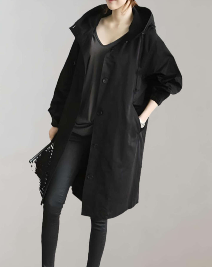 Mirla | Varm trenchcoat med huva-Eva Jonsson