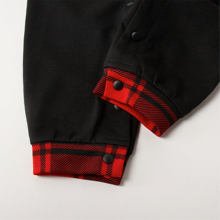 Eva Jonsson | Vi Är Familj 2025 Vita Bokstäver Tryck Svart & Röd Rutigt Familj Matchande Svart Pyjamas-Eva Jonsson