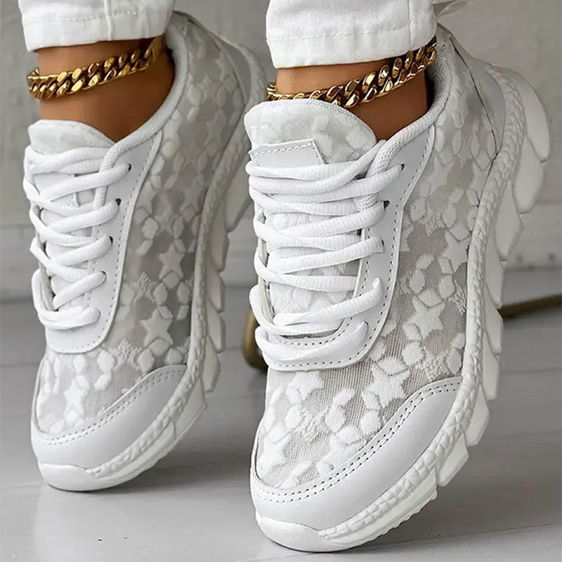 Mirla | Vita Damsneakers - Vita Broderade Skor-Eva Jonsson
