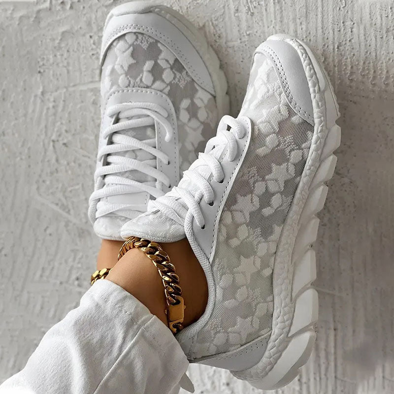Mirla | Vita Damsneakers - Vita Broderade Skor-Eva Jonsson