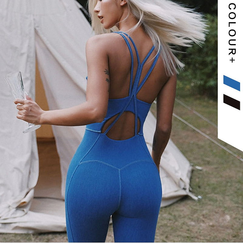 Mirla | Yoga Sportiga Jumpsuits Bodysuits Fitness Träning Kläder-Eva Jonsson