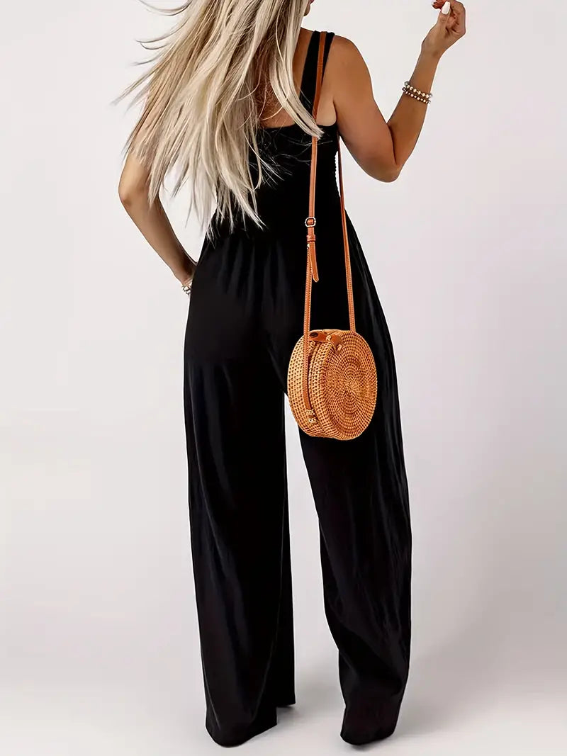 Eveliina-jumpsuit | Ärmlös jumpsuit med vida ben-Eva Jonsson