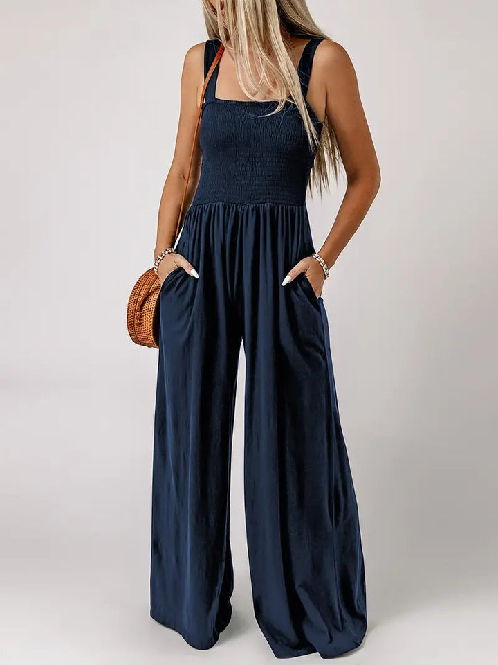 Eveliina-jumpsuit | Ärmlös jumpsuit med vida ben-Eva Jonsson