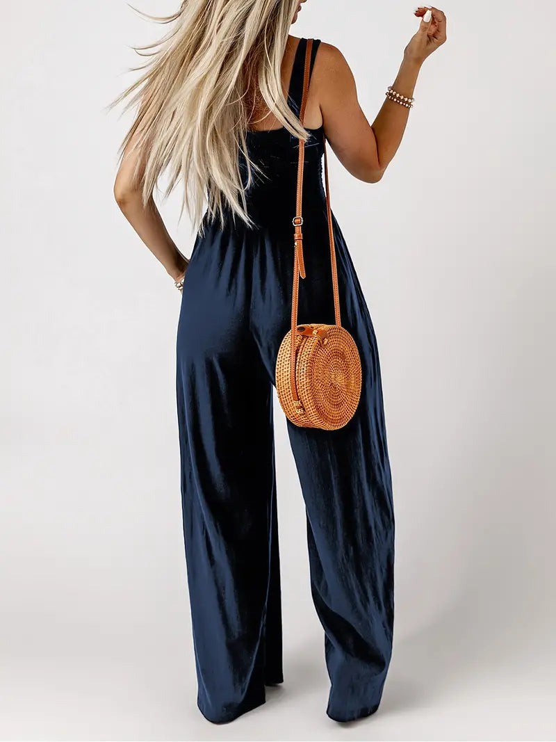 Eveliina-jumpsuit | Ärmlös jumpsuit med vida ben-Eva Jonsson