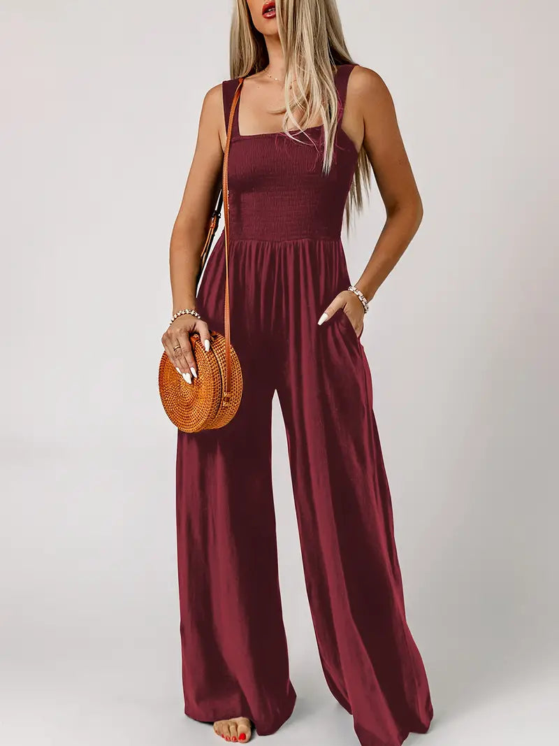Eveliina-jumpsuit | Ärmlös jumpsuit med vida ben-Eva Jonsson