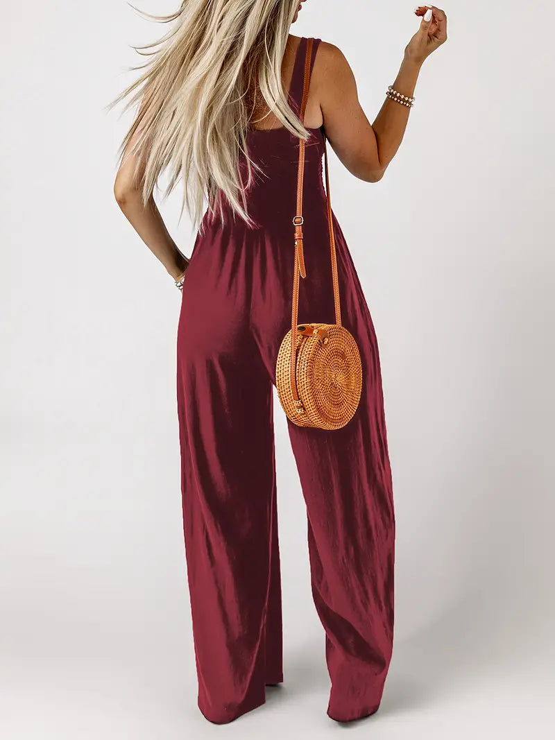 Eveliina-jumpsuit | Ärmlös jumpsuit med vida ben-Eva Jonsson