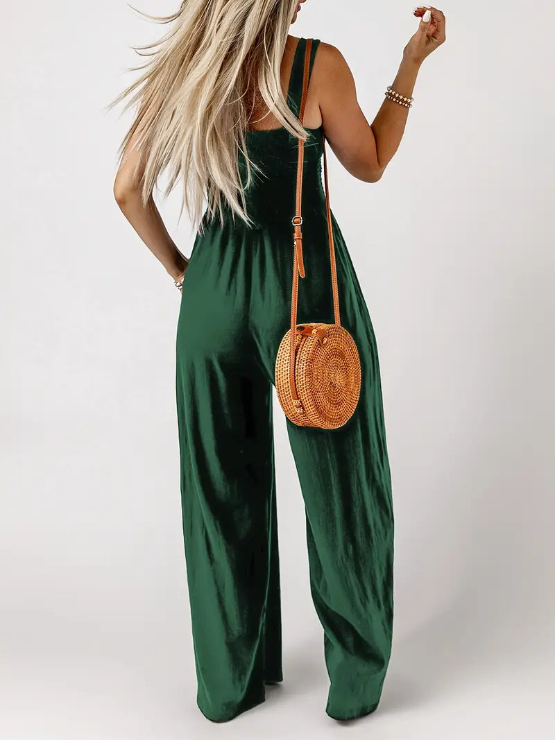 Eveliina-jumpsuit | Ärmlös jumpsuit med vida ben-Eva Jonsson