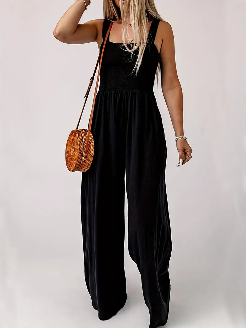 Eveliina-jumpsuit | Ärmlös jumpsuit med vida ben-Eva Jonsson