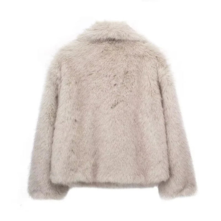 Fake Fur Jacket - Varm - Fluffig - Kort Faux Fur Coat - Pälsjacka Dam-Eva Jonsson