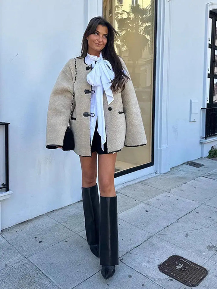 Faux Fur Coat | Cream | Varm | Fake Fur Jacka | Vinterjacka för kvinnor-Eva Jonsson