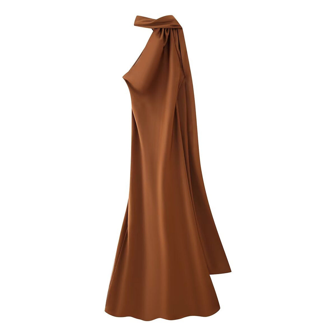 Femme Halter Neck Maxi Klänning med Sidslits Mirla-Eva Jonsson