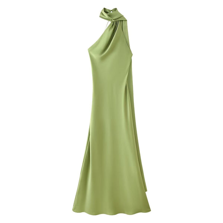 Femme Halter Neck Maxi Klänning med Sidslits Mirla-Eva Jonsson