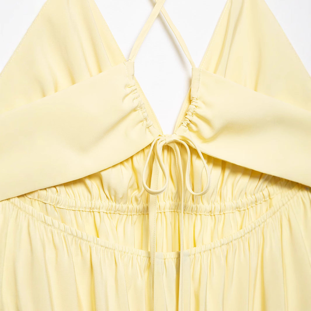 Femme Justerbar Spaghetti-top Maxi-klänning med Rynkad Överdel Mirla-Eva Jonsson
