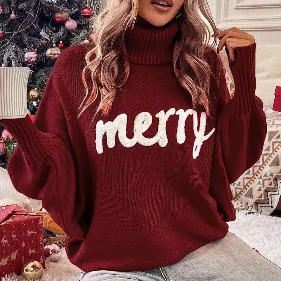 Festlig ”Merry” Turtleneck-tröja-Eva Jonsson
