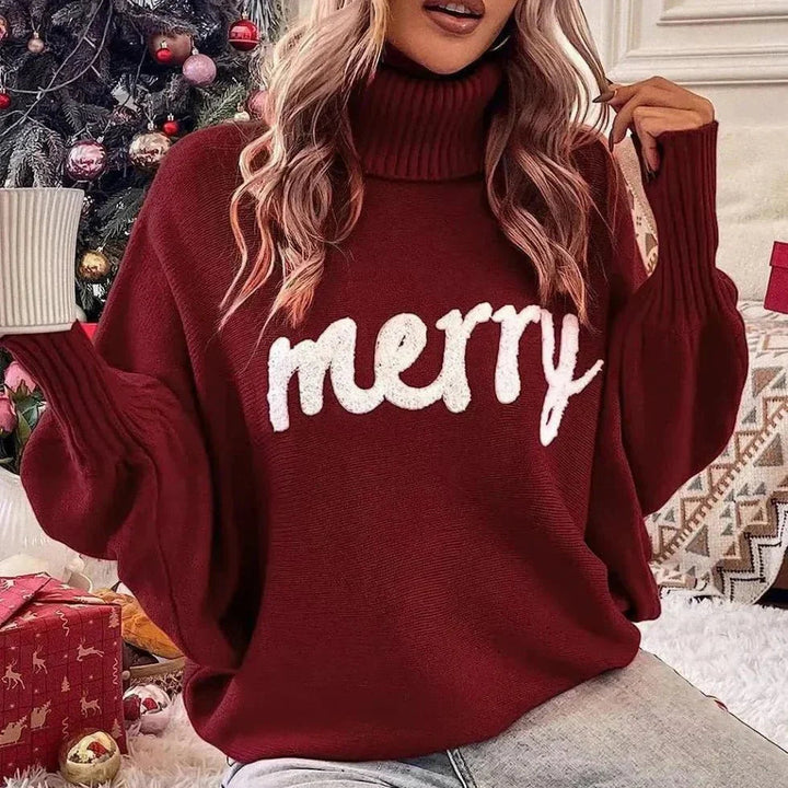 Festlig ”Merry” Turtleneck-tröja-Eva Jonsson