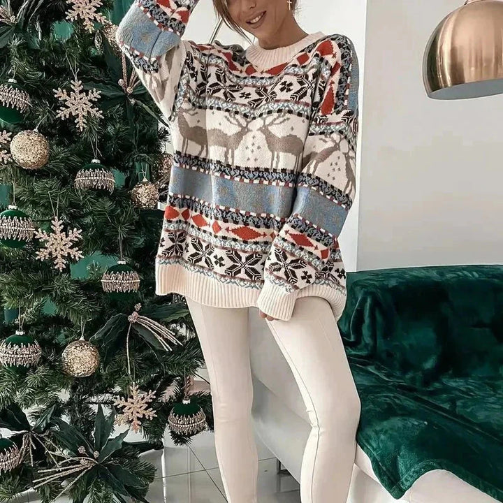 Festlig Stickad Tröja-Eva Jonsson