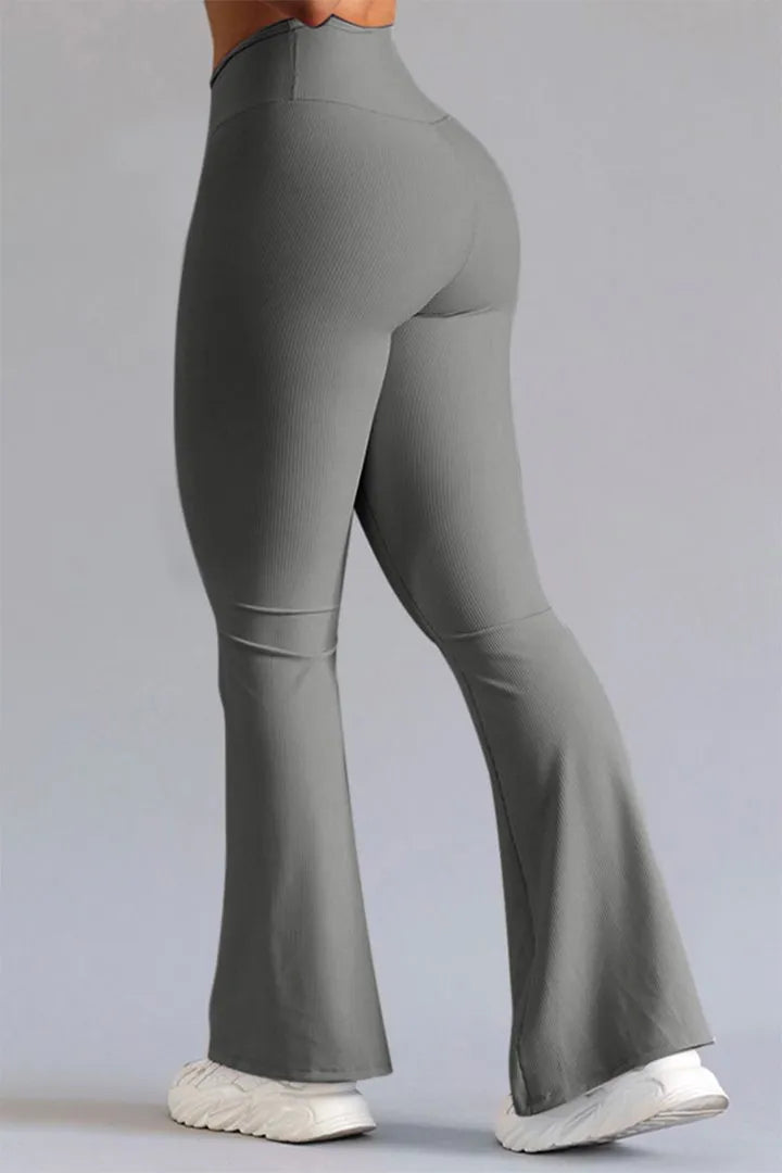 Flared Leggings - Damleggings med hög midja och V-ringning-Eva Jonsson