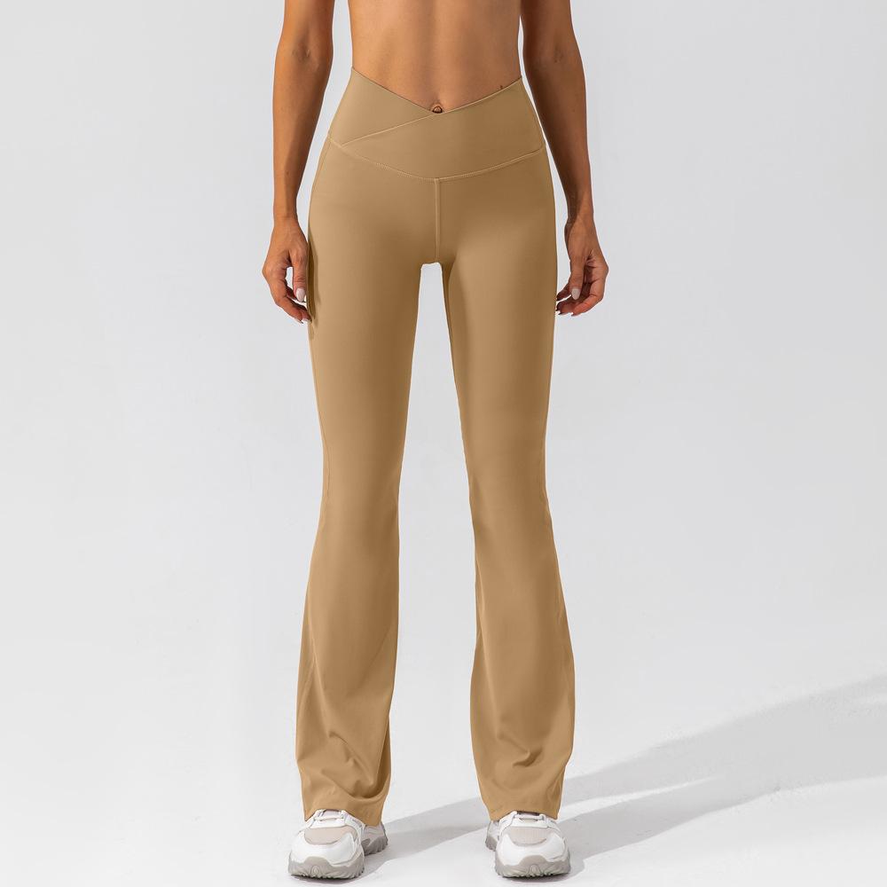 Flared Leggings - Damleggings med hög midja och V-ringning-Eva Jonsson