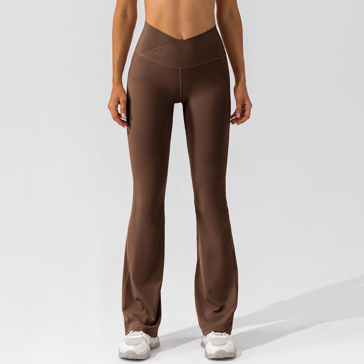 Flared Leggings - Damleggings med hög midja och V-ringning-Eva Jonsson