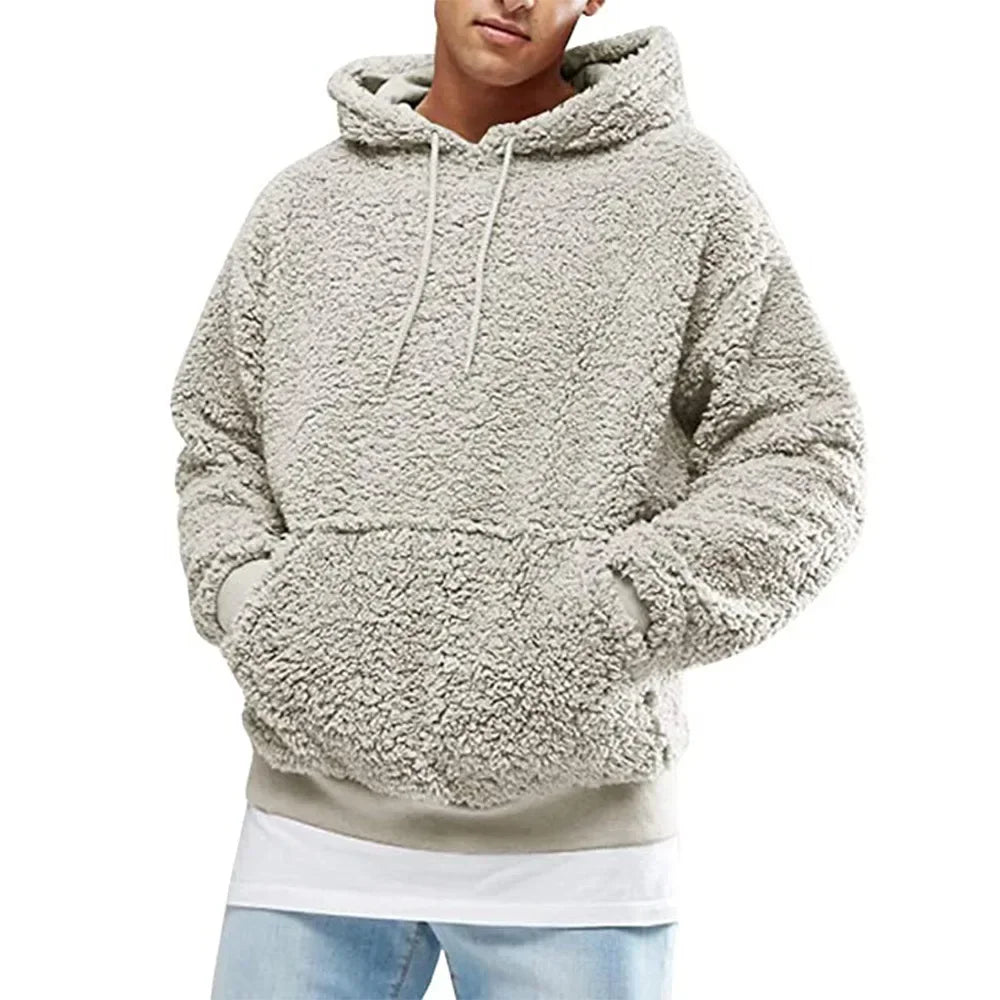 Fleece Hoodie | Pullover | Teddy | Sherpa Hoodie | Hoodie för män-Eva Jonsson