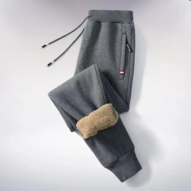 Fleece Joggers | Elastisk midja | Varm | Fleece Sweatpants | Vintertröjor för män-Eva Jonsson