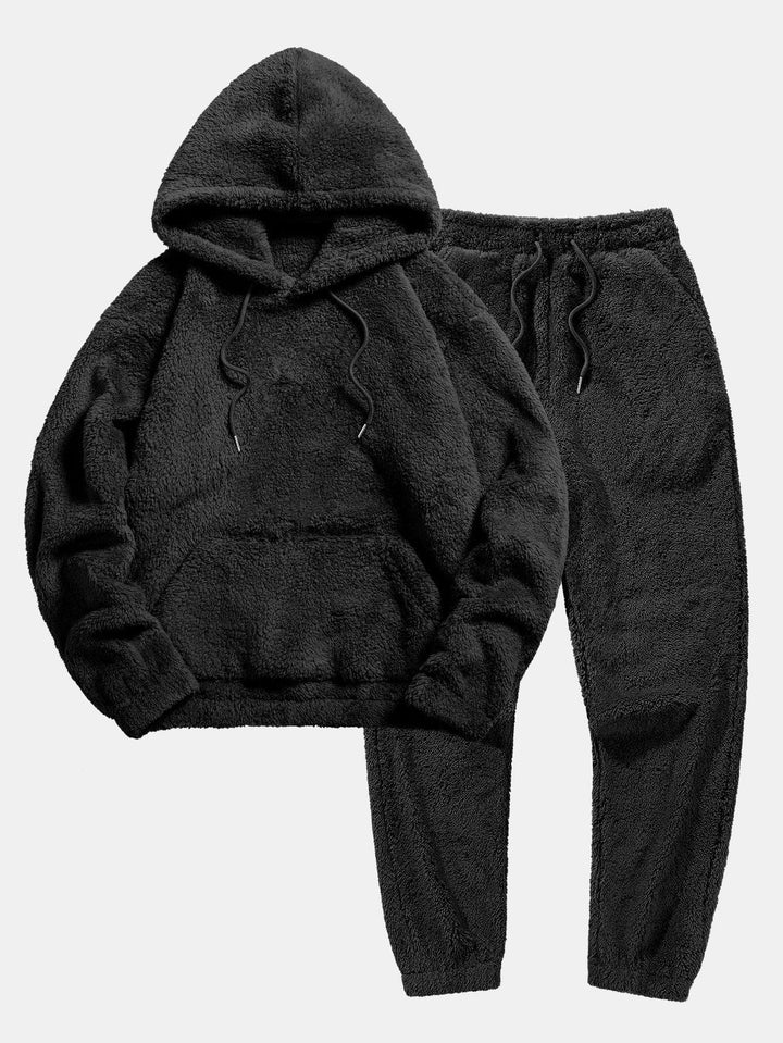 Fleece Loungewear - Bekväm - Fluffig - Hoodie och Sweatpants Set - Tvådelat Set-Eva Jonsson