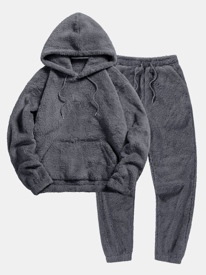 Fleece Loungewear - Bekväm - Fluffig - Hoodie och Sweatpants Set - Tvådelat Set-Eva Jonsson