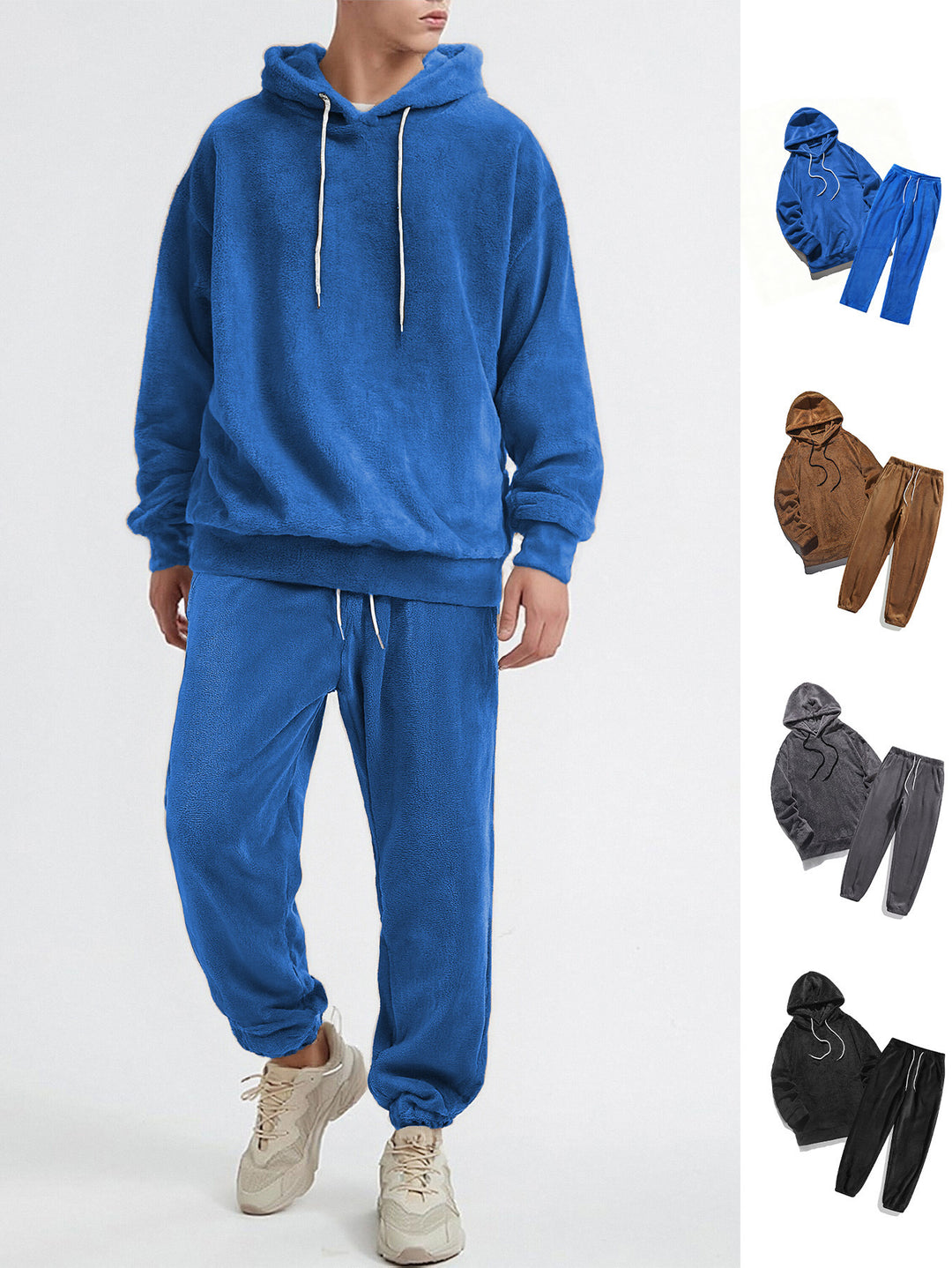 Fleece Loungewear - Bekväm - Fluffig - Hoodie och Sweatpants Set - Tvådelat Set-Eva Jonsson