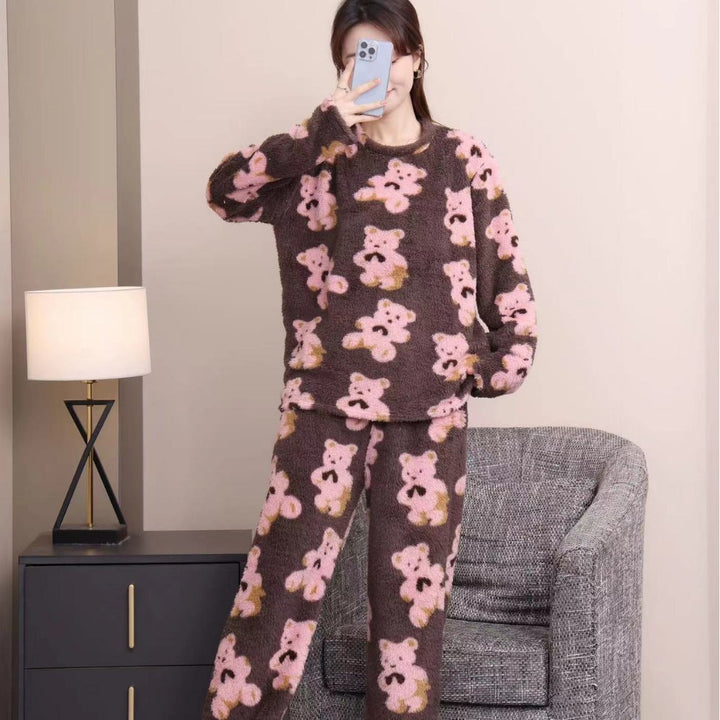 Fleece Pyjamas | Långärmad | Teddy | Vinterpyjamas | Loungewear för kvinnor-Eva Jonsson