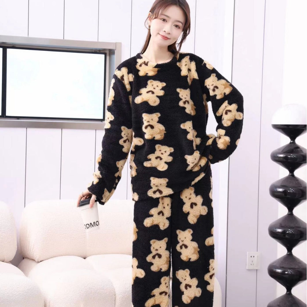 Fleece Pyjamas | Långärmad | Teddy | Vinterpyjamas | Loungewear för kvinnor-Eva Jonsson