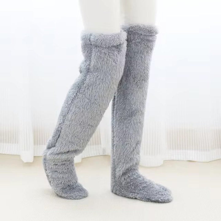 Fleece-strumpor - bekväma - över knäet - höga knästrumpor - vinterstrumpor för kvinnor-Eva Jonsson