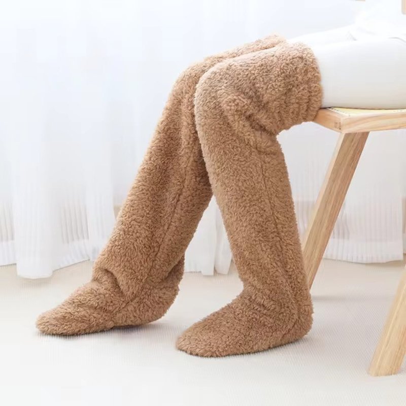 Fleece-strumpor - bekväma - över knäet - höga knästrumpor - vinterstrumpor för kvinnor-Eva Jonsson