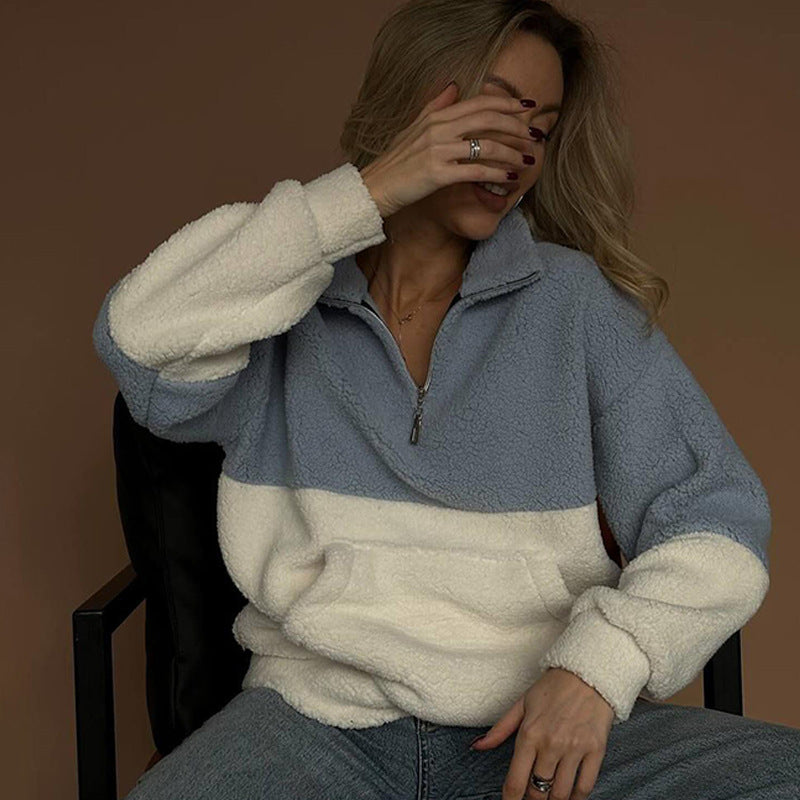 Fleece tröja för damer med hög krage och dragkedja Eva Jonsson-Eva Jonsson