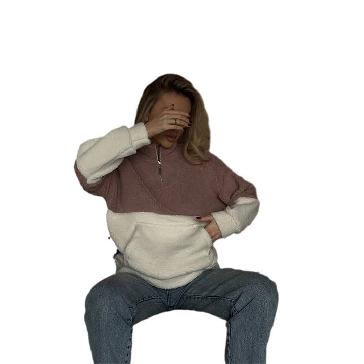 Fleece tröja för damer med hög krage och dragkedja Eva Jonsson-Eva Jonsson