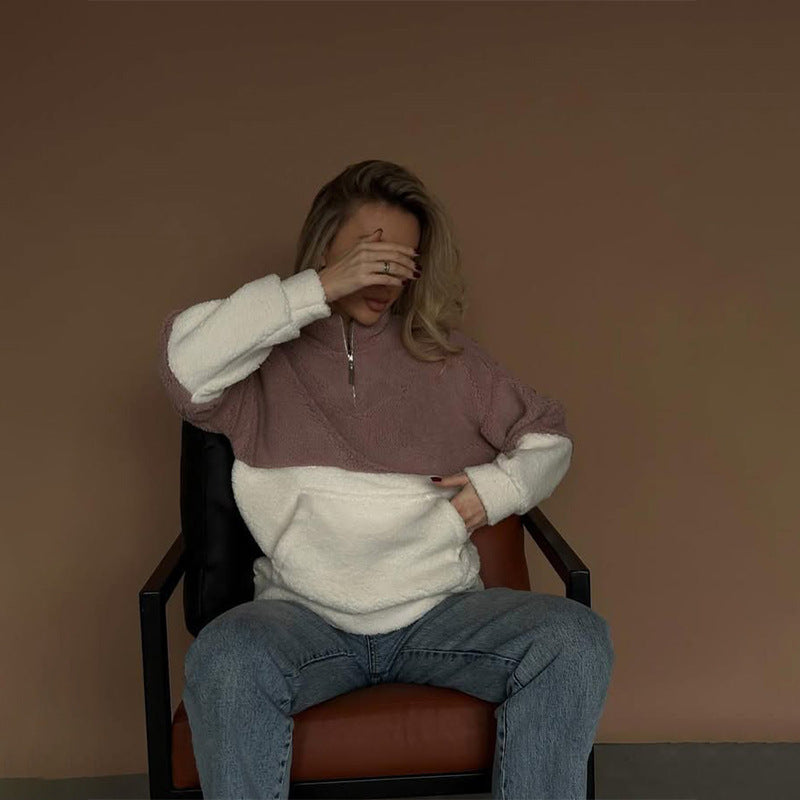 Fleece tröja för damer med hög krage och dragkedja Eva Jonsson-Eva Jonsson