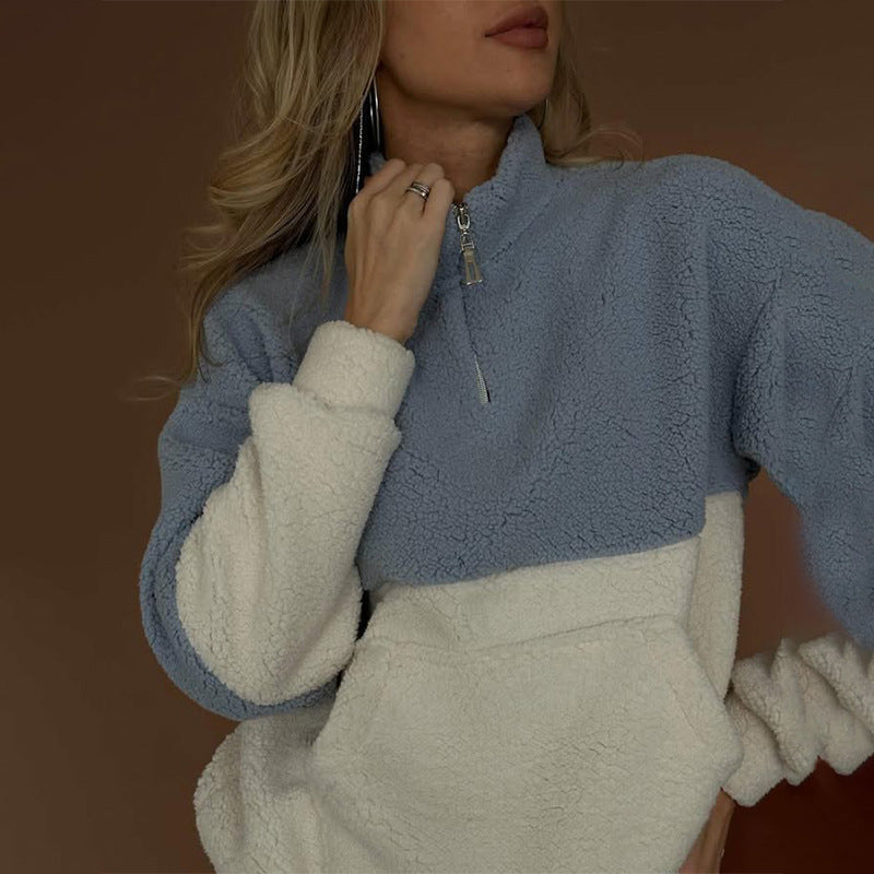 Fleece tröja för damer med hög krage och dragkedja Mirla-Eva Jonsson