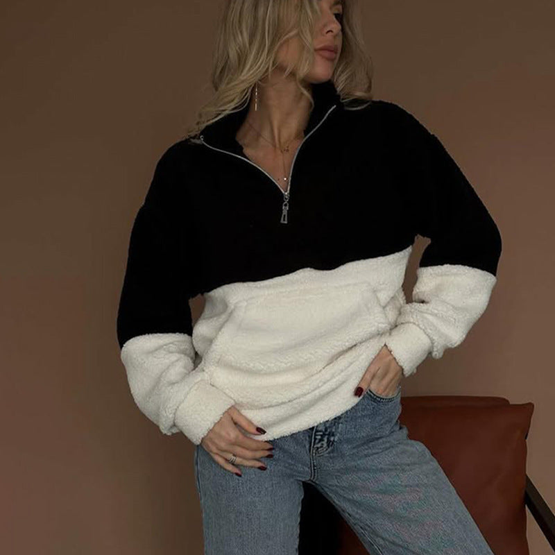 Fleece tröja för damer med hög krage och dragkedja Mirla-Eva Jonsson