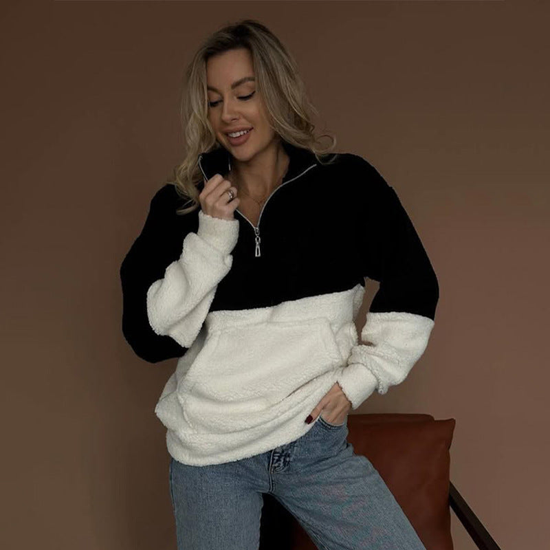Fleece tröja för damer med hög krage och dragkedja Mirla-Eva Jonsson