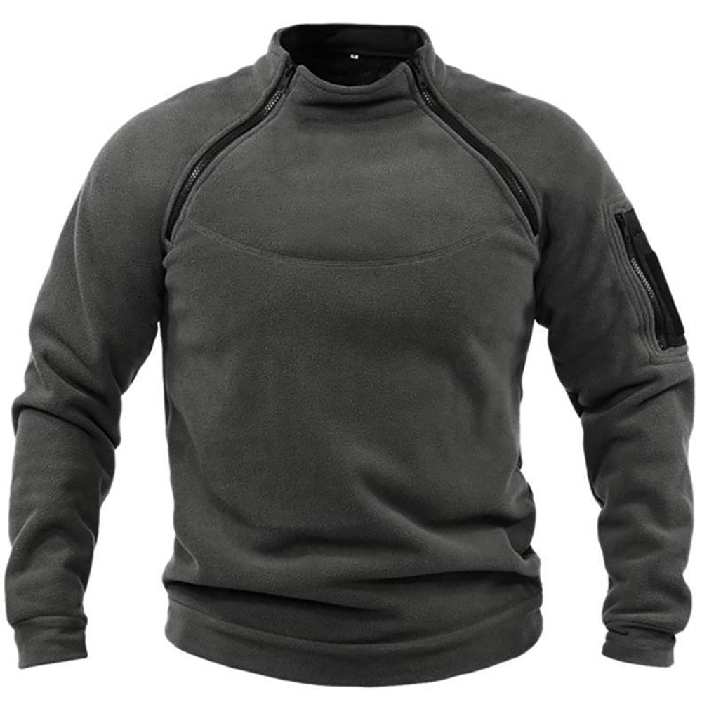 Fleecejacka - Varm - Fickor - Taktisk fleece - Fleece med dragkedja för män-Eva Jonsson