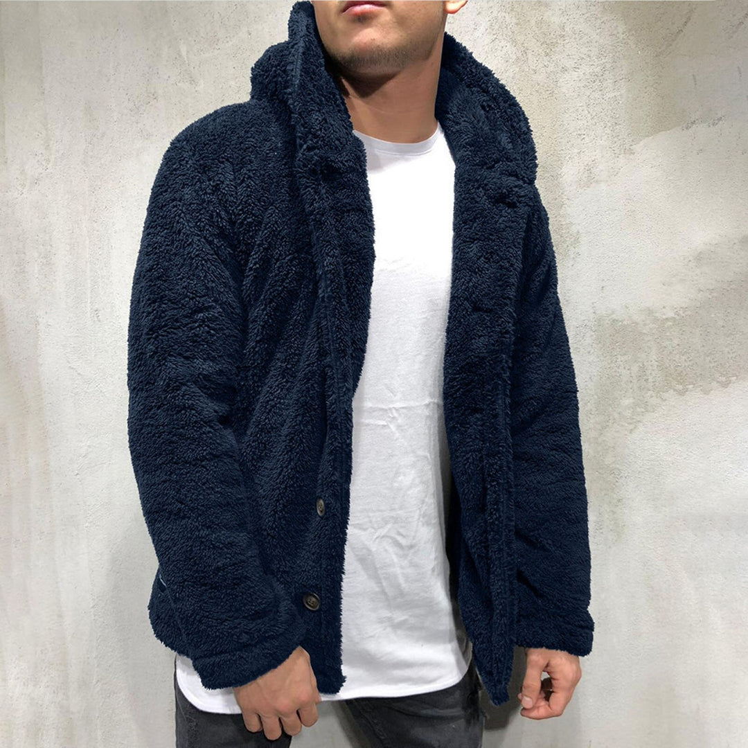 Fleecejacka - Varm - Huva - Teddy Cardigan - Vinterkläder för män-Eva Jonsson