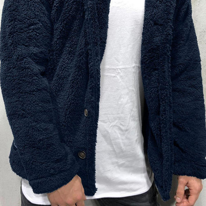 Fleecejacka - Varm - Huva - Teddy Cardigan - Vinterkläder för män-Eva Jonsson