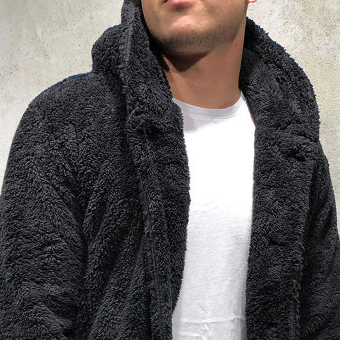 Fleecejacka - Varm - Huva - Teddy Cardigan - Vinterkläder för män-Eva Jonsson