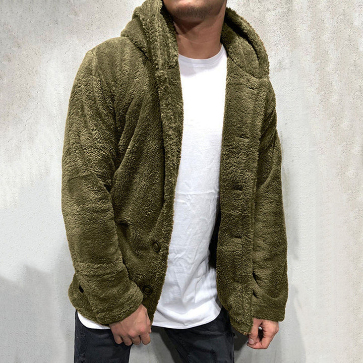Fleecejacka - Varm - Huva - Teddy Cardigan - Vinterkläder för män-Eva Jonsson