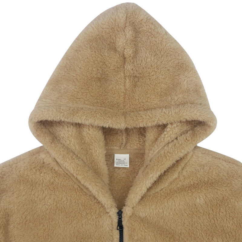 Fleecejacka - Varm - Huva - Teddyfleece - Fleece med dragkedja för män-Eva Jonsson