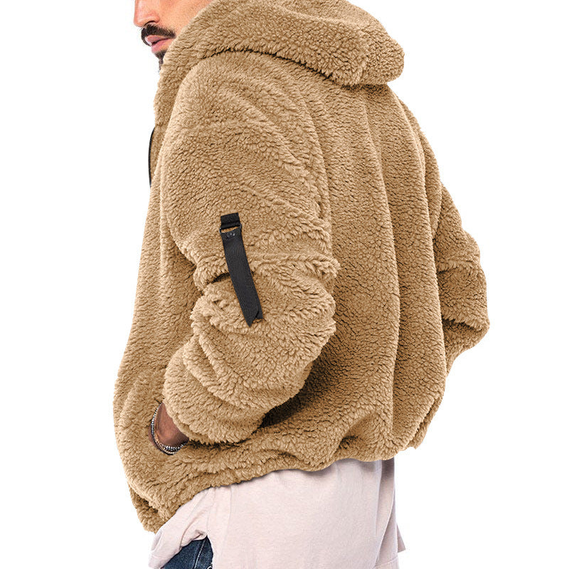 Fleecejacka - Varm - Huva - Teddyfleece - Fleece med dragkedja för män-Eva Jonsson