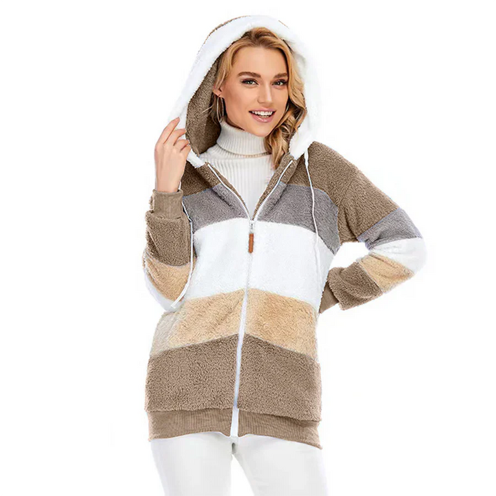 Fleecejacka | Zip-Up | Hooded | Hoodiejacka | Vinterjacka för kvinnor-Eva Jonsson