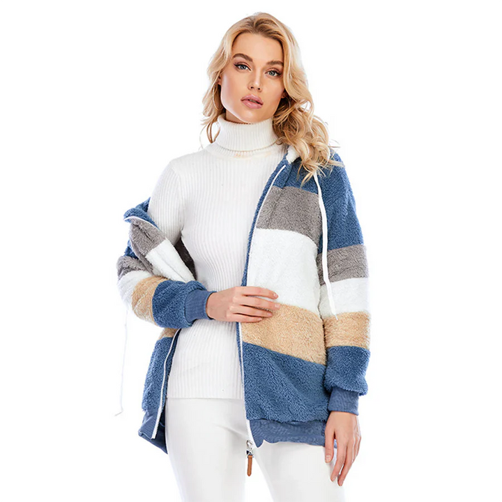Fleecejacka | Zip-Up | Hooded | Hoodiejacka | Vinterjacka för kvinnor-Eva Jonsson