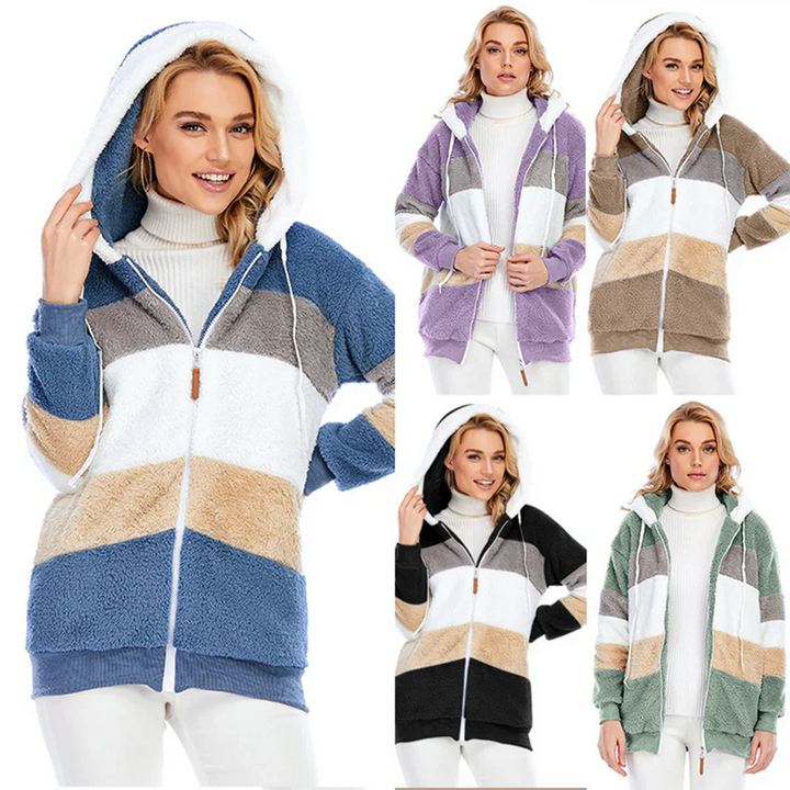 Fleecejacka | Zip-Up | Hooded | Hoodiejacka | Vinterjacka för kvinnor-Eva Jonsson