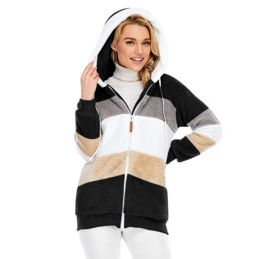 Fleecejacka | Zip-Up | Hooded | Hoodiejacka | Vinterjacka för kvinnor-Eva Jonsson