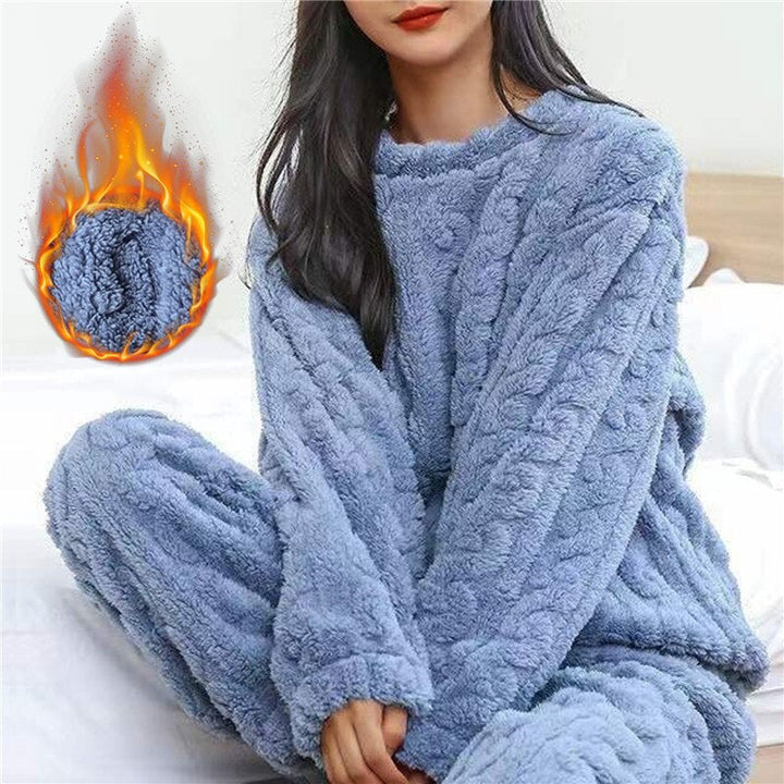 Fleecepyjamas | Långärmad | Varm | Fluffig pyjamas | Loungewear för kvinnor-Eva Jonsson